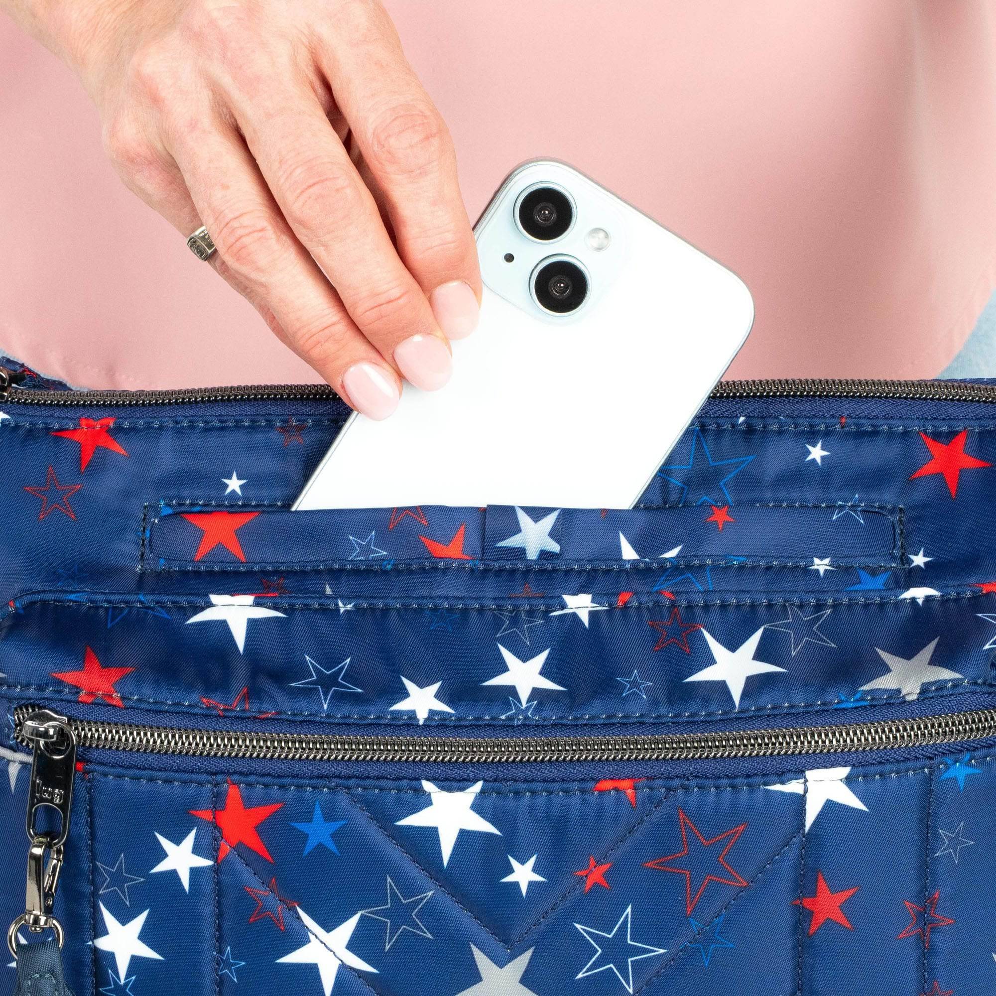 Stretch LE Crossbody Bag - Patriotic - - 24318_StretchLEPatriotic_StarSpangled_Lifestyle_02